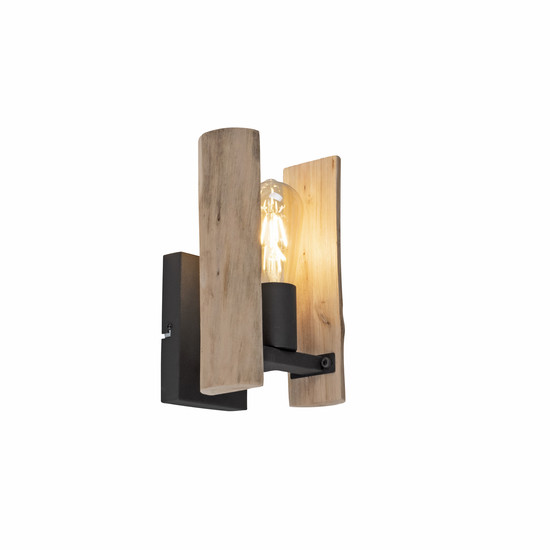 JUST LIGHT LOG Wandleuchte E27 max. 10W Holz-natur 15701-79