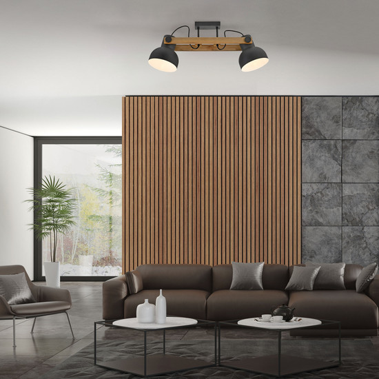 JUST LIGHT CUP 2.0 Deckenleuchte E27 max. 60W 2-fach schwarz 15744-18