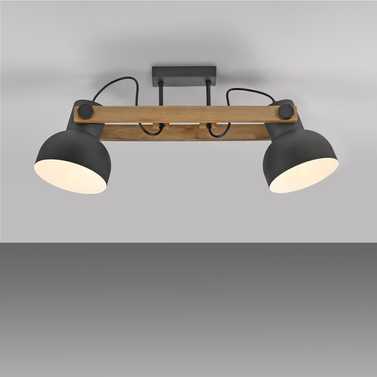JUST LIGHT CUP 2.0 Deckenleuchte E27 max. 60W 2-fach schwarz 15744-18
