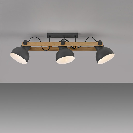 JUST LIGHT CUP 2.0 Deckenleuchte E27 max. 60W 3-fach schwarz 15745-18