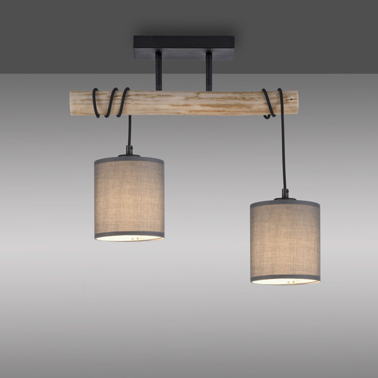 JUST LIGHT GERDA TRIBU Deckenleuchte E27 max. 10W 2-fach taupe 15782-29