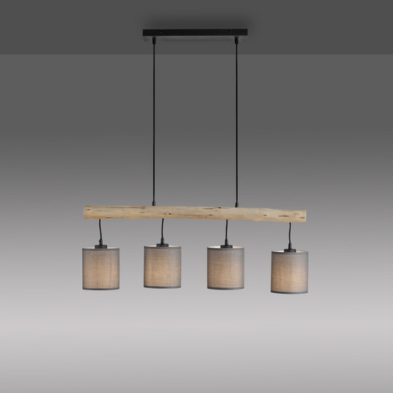 JUST LIGHT GERDA TRIBU Pendelleuchte E27 max. 10W 4-fach taupe 15783-29