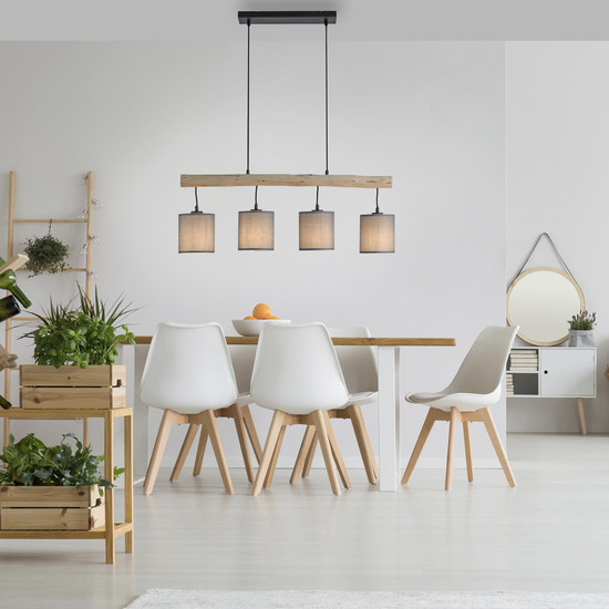 JUST LIGHT GERDA TRIBU Pendelleuchte E27 max. 10W 4-fach taupe 15783-29