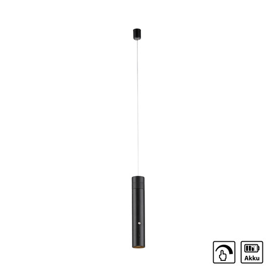 JUST LIGHT ATTACH LED AKKU-Pendelleuchte Warmweiss Dimmbar 3W schwarz 18281-18
