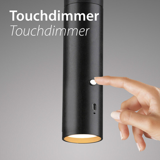JUST LIGHT ATTACH LED AKKU-Pendelleuchte Warmweiss Dimmbar 3W schwarz 18281-18