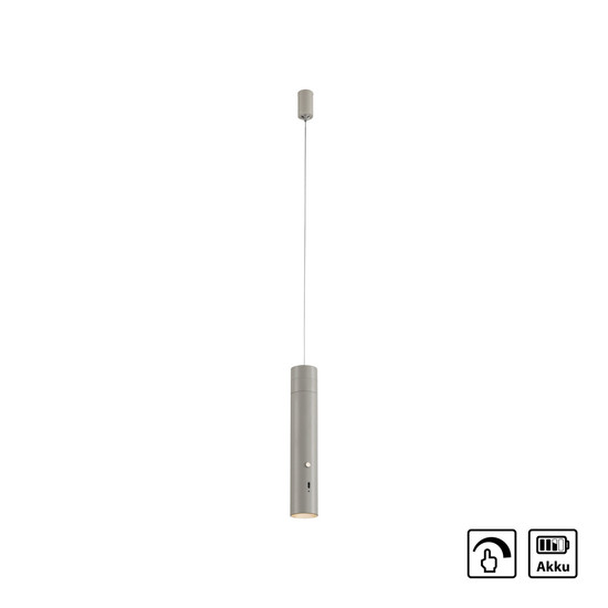 JUST LIGHT ATTACH LED AKKU-Pendelleuchte Warmweiss Dimmbar 3W greige 18281-40