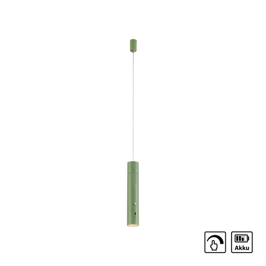 JUST LIGHT ATTACH LED AKKU-Pendelleuchte Warmweiss Dimmbar 3W grün 18281-43