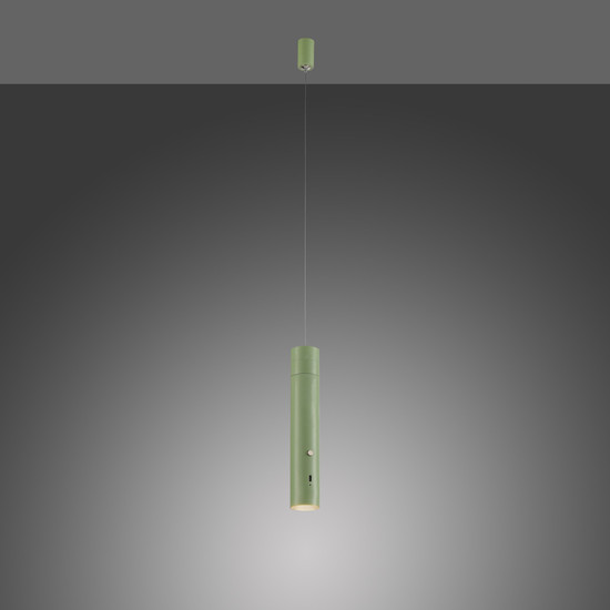 JUST LIGHT ATTACH LED AKKU-Pendelleuchte Warmweiss Dimmbar 3W grün 18281-43