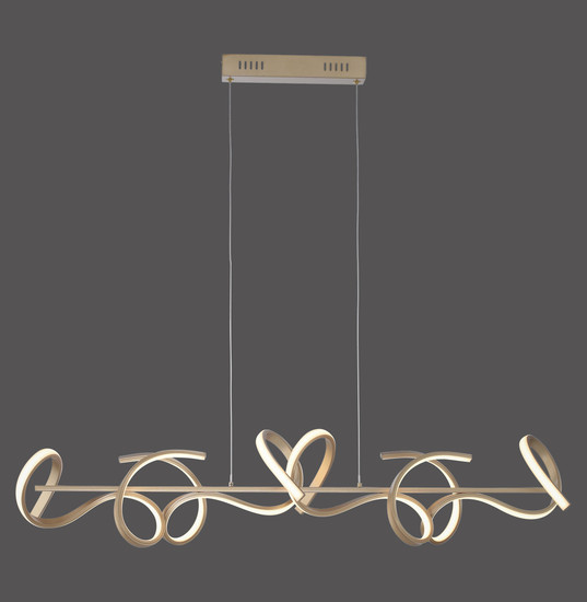JUST LIGHT CURLS LED Pendelleuchte Warmweiss Dimmbar 40,8W 4-fach messingmatt 19033-60