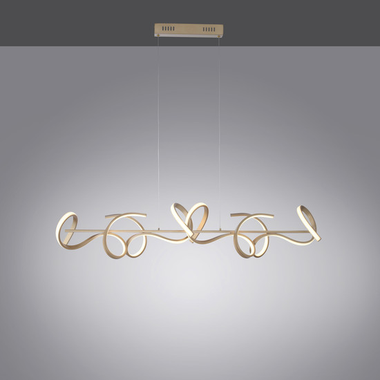 JUST LIGHT CURLS LED Pendelleuchte Warmweiss Dimmbar 40,8W 4-fach messingmatt 19033-60