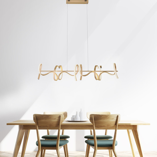 JUST LIGHT CURLS LED Pendelleuchte Warmweiss Dimmbar 40,8W 4-fach messingmatt 19033-60