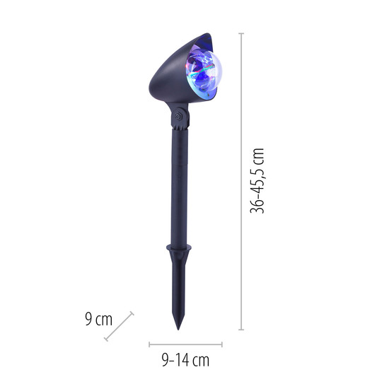 JUST LIGHT DISCO LED Erdspießleuchte RGB 3W schwarz IP44 19035-18