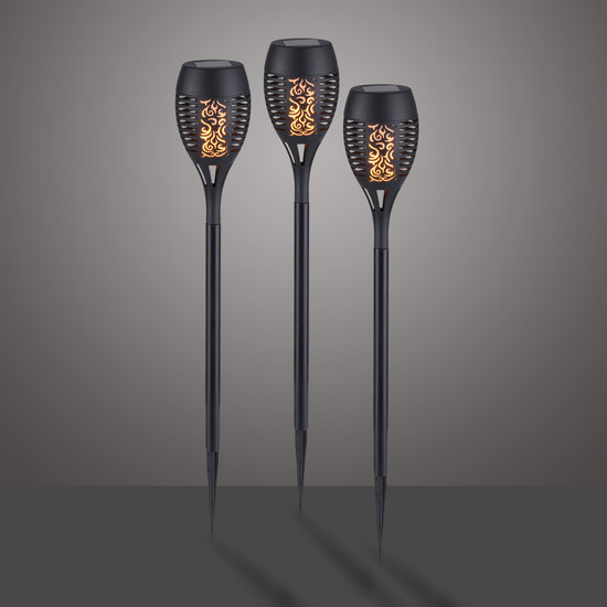 JUST LIGHT FACKEL-SOL LED Erdspießleuchte Warmweiss 0,24W 12-fach schwarz IP44 19106-18-3