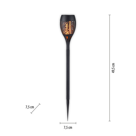 JUST LIGHT FACKEL-SOL LED Erdspießleuchte Warmweiss 0,24W 12-fach schwarz IP44 19106-18-3