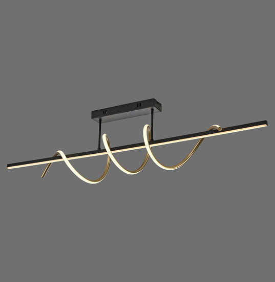 JUST LIGHT EMANDA LED Deckenleuchte Warmweiss Dimmbar 36W schwarz/messing 19112-68