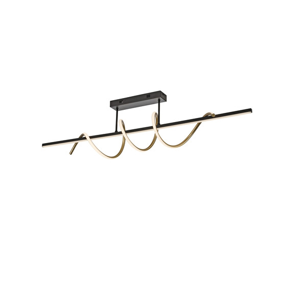 JUST LIGHT EMANDA LED Deckenleuchte Warmweiss Dimmbar 36W schwarz/messing 19112-68