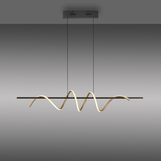 JUST LIGHT EMANDA LED Pendelleuchte Warmweiss Dimmbar 36W schwarz/messing 19113-68