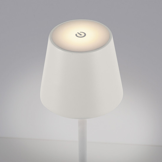 JUST LIGHT EURIA LED AKKU-Tischleuchte Warmweiss Dimmbar 2,5W weiss IP54 19250-16
