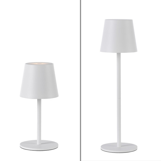 JUST LIGHT EURIA LED AKKU-Tischleuchte Warmweiss Dimmbar 2,5W weiss IP54 19250-16