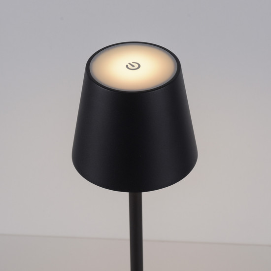 JUST LIGHT EURIA LED AKKU-Tischleuchte Warmweiss Dimmbar 2,5W schwarz IP54 19250-18