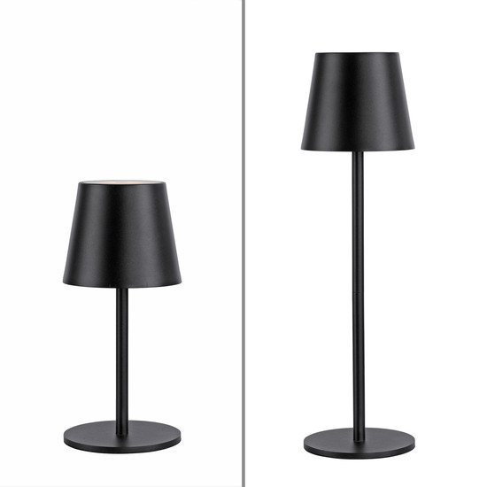 JUST LIGHT EURIA LED AKKU-Tischleuchte Warmweiss Dimmbar 2,5W schwarz IP54 19250-18