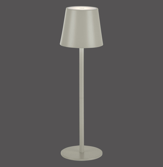 JUST LIGHT EURIA LED AKKU-Tischleuchte Warmweiss Dimmbar 2,5W greige IP54 19250-40