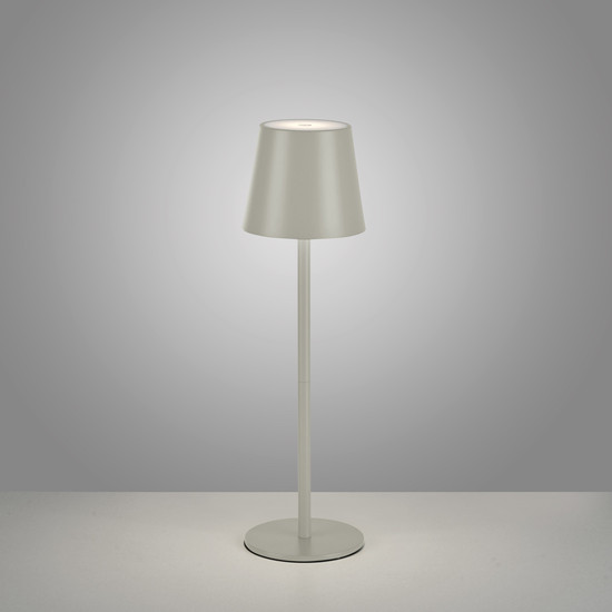 JUST LIGHT EURIA LED AKKU-Tischleuchte Warmweiss Dimmbar 2,5W greige IP54 19250-40