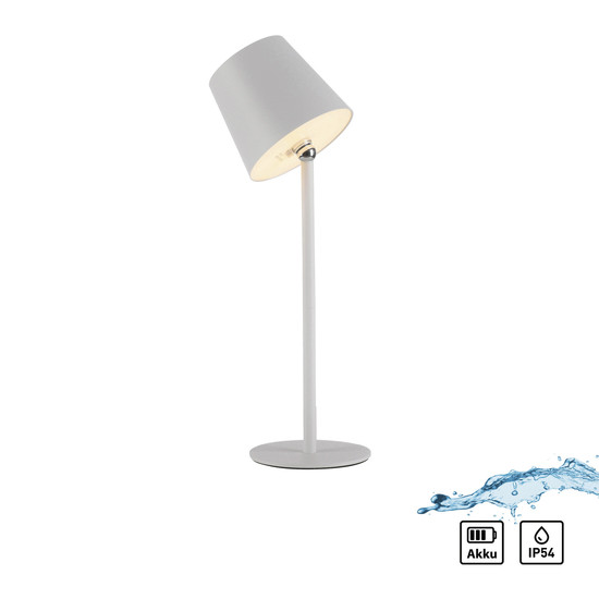 JUST LIGHT BOTERIA LED AKKU-Tischleuchte Warmweiss Dimmbar 2,5W weiss IP54 19251-16