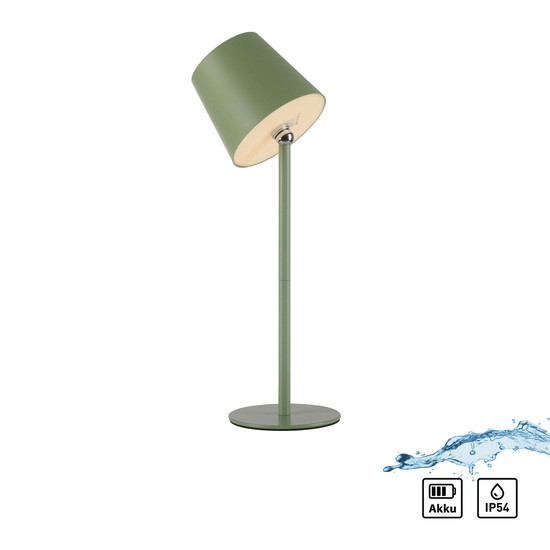 JUST LIGHT BOTERIA LED AKKU-Tischleuchte Warmweiss Dimmbar 2,5W grün IP54 19251-43