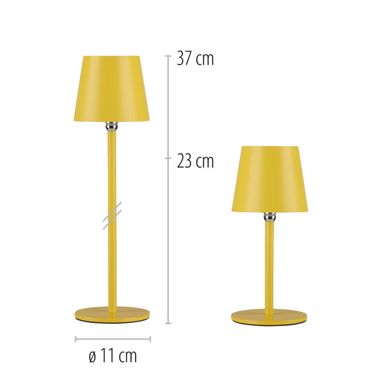 JUST LIGHT BOTERIA LED AKKU-Tischleuchte Warmweiss Dimmbar 2,5W gelb IP54 19251-81