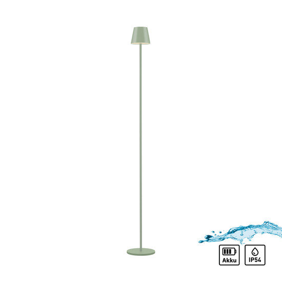 JUST LIGHT EURIA LED AKKU-Stehleuchte Warmweiss Dimmbar 2,5W grün IP54 19252-43
