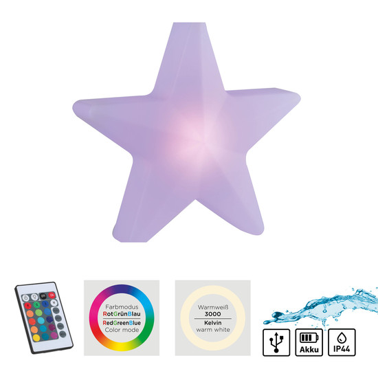 JUST LIGHT AKKU STAR LED AKKU-Leuchte CCT Dimmbar 2W weiss IP44 19291-16