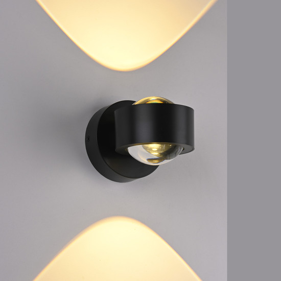 JUST LIGHT AKKU-CHIA LED AKKU-Wandleuchte Warmweiss Dimmbar 2W 2-fach schwarz 19330-18