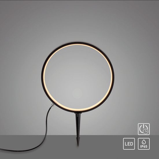 JUST LIGHT ZIRKULU LED Erdspießleuchte Warmweiss 2,2W schwarz IP65 19510-18