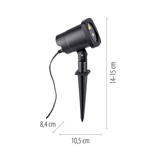 JUST LIGHT LASER LED Erdspießleuchte Laser Grün,Rot max.6W schwarz IP44 19940-18