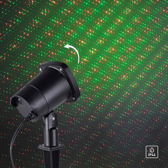 JUST LIGHT LASER LED Erdspießleuchte Laser Grün,Rot max.6W schwarz IP44 19940-18