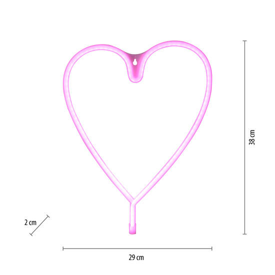 JUST LIGHT NEON-HERZ LED Neon-LED-Bild pink 7W pink 85020-87