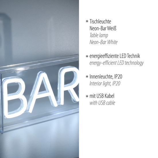 JUST LIGHT NEON-BAR LED Neon-LED-Bild weiß 7,5W weiss 85026-16