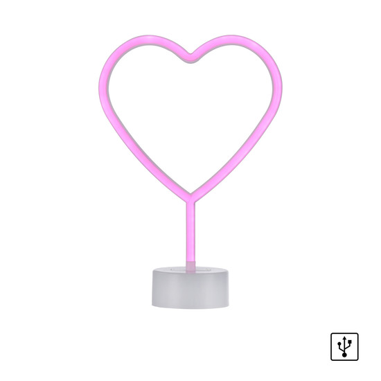 JUST LIGHT NEON-HERZ LED Neon-LED-Bild pink 1W pink 85028-87