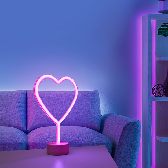 JUST LIGHT NEON-HERZ LED Neon-LED-Bild pink 1W pink 85028-87
