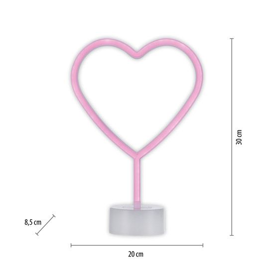 JUST LIGHT NEON-HERZ LED Neon-LED-Bild pink 1W pink 85028-87