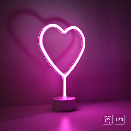 JUST LIGHT NEON-HERZ LED Neon-LED-Bild pink 1W pink 85028-87