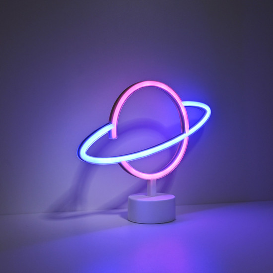 JUST LIGHT NEON-SATURN LED Neon-LED-Bild Pink,blau 1W multicolor 85029-70