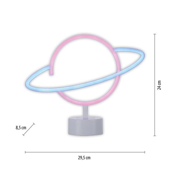 JUST LIGHT NEON-SATURN LED Neon-LED-Bild Pink,blau 1W multicolor 85029-70