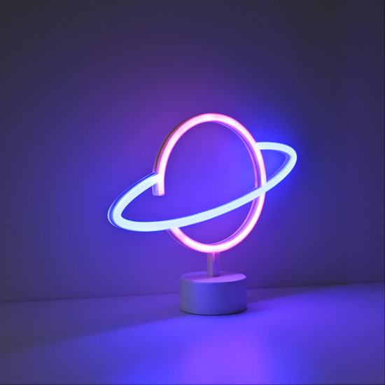 JUST LIGHT NEON-SATURN LED Neon-LED-Bild Pink,blau 1W multicolor 85029-70