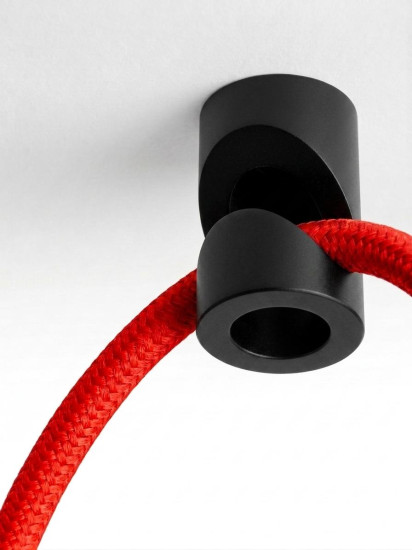 10 x SOIXX Kabelhalter Deckenhaken für Lampenkabel Textilkabel Lampenaufhängung Schwarz