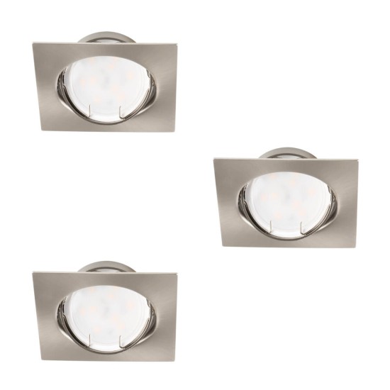 Kanlux Einbauleuchten-Set inklusive Lampe TRIBIS II 3er-Pack LED GU10 Chrom Matt 3x 23845