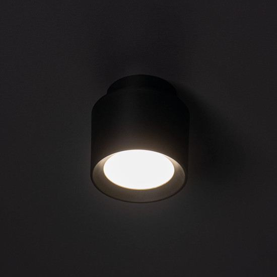 Kanlux LED Aufbaustrahler Sonor 6W CCT warm-/neutral-/tageslichtweiss 3000K/4000K/5700K Schwarz Aluminium Ø9cm 24365