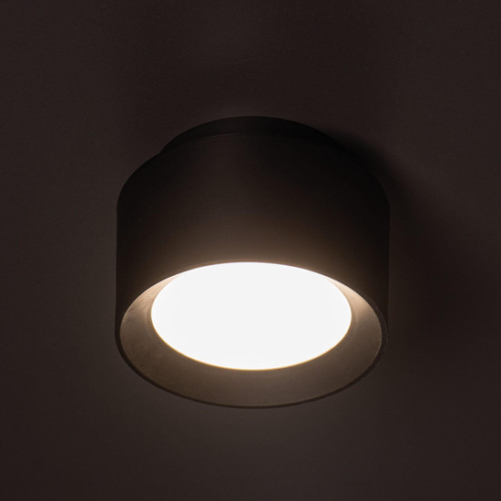 Kanlux LED Aufbaustrahler Sonor 12W CCT warm-/neutral-/tageslichtweiss 3000K/4000K/5700K Schwarz Aluminium Ø14cm 24367