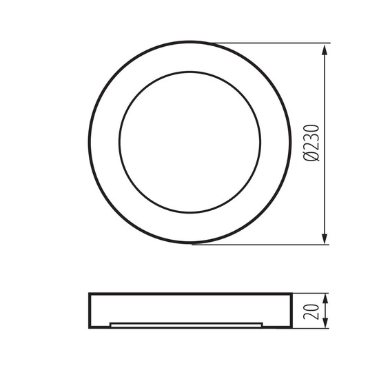 Kanlux LED Downlight Erga 17W CCT warm-/neutral-/tageslichtweiss 3000K/4000K/6500K Schwarz Ø23cm 24607